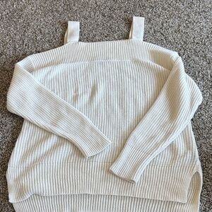 Sanctuary Off-the-Shoulder Cream Sweater